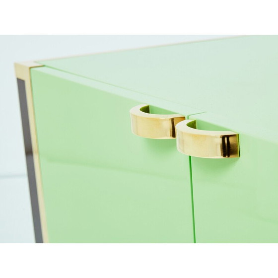 Image 1 of Pair of vintage brass cabinets by Jean-Claude Mahey for Roche Bobois, France 1970