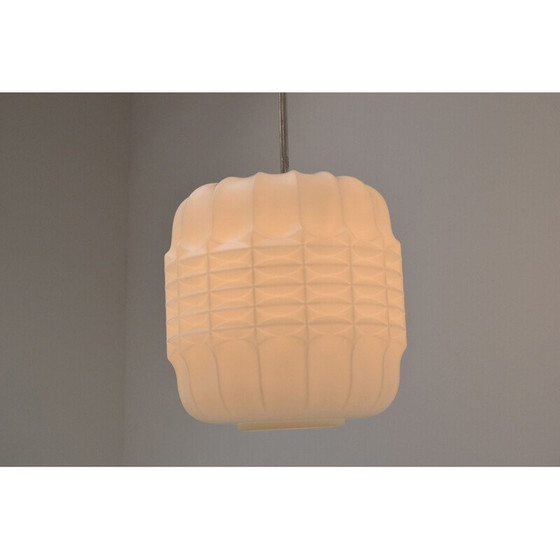 Image 1 of Lampada a sospensione vintage in vetro e metallo, Repubblica Ceca, anni '60