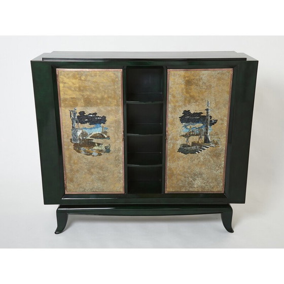 Image 1 of Vintage Art Deco lacquered cabinet by René Drouet and Pierre Adrien Ekman, 1938