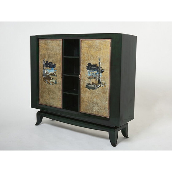 Image 1 of Vintage Art Deco lacquered cabinet by René Drouet and Pierre Adrien Ekman, 1938