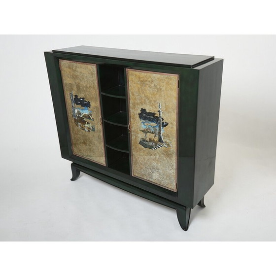 Image 1 of Vintage Art Deco lacquered cabinet by René Drouet and Pierre Adrien Ekman, 1938