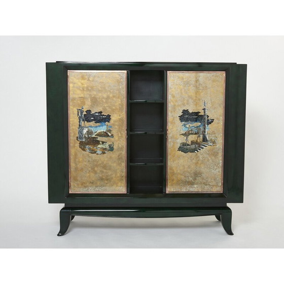 Image 1 of Vintage Art Deco lacquered cabinet by René Drouet and Pierre Adrien Ekman, 1938
