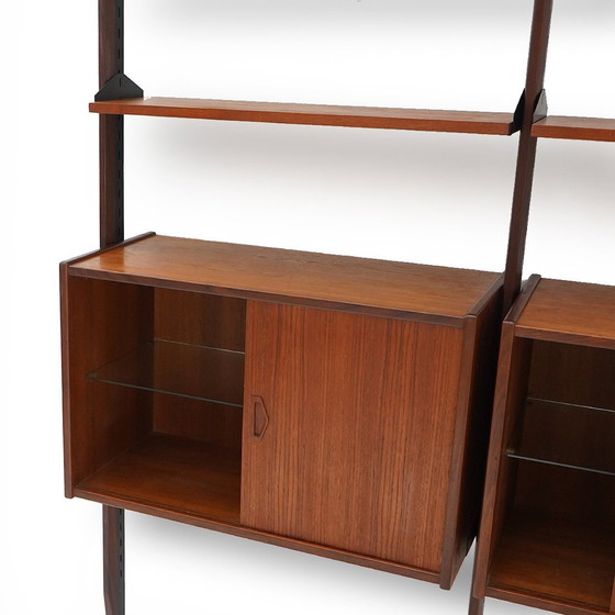 Image 1 of 2-Bay Floor-To-Ceiling Bookcase In Teak, 1960S