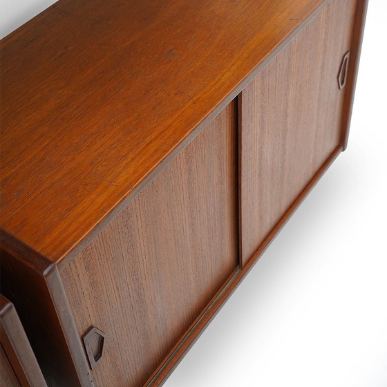 Image 1 of 2-Bay Floor-To-Ceiling Bookcase In Teak, 1960S