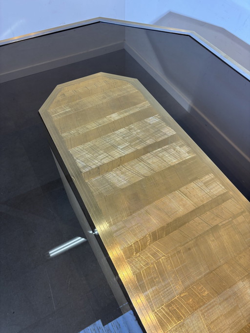 Roger Vanhevel - Brass Etched Travertine Dining Table