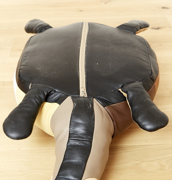 Image 1 of Mid - Century Modern leather poufs, Switzerland, 1960s