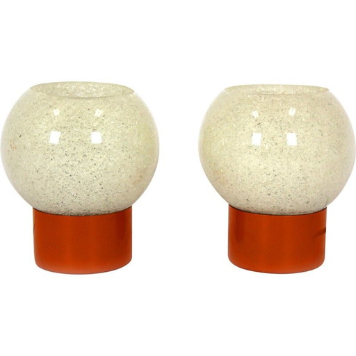 Coppia di lampade da tavolo vintage Space Age di Pokrok Zilina, anni '70