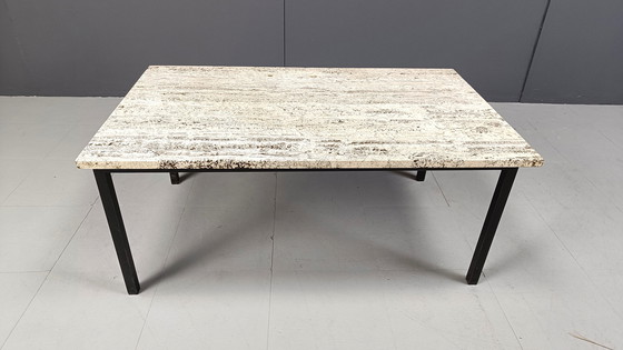 Image 1 of Table basse vintage en travertin, 1970