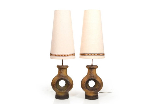 Image 1 of Danish Ceramic Floor or Table Lamps, 1960s, Set of 2