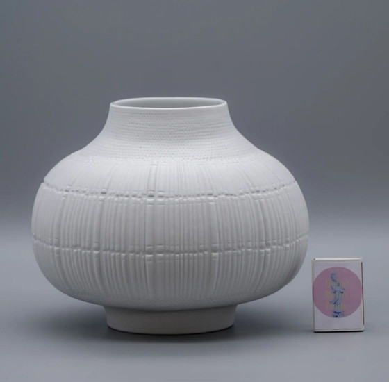 Image 1 of Rosenthal Studio-Line Bisque Porcelain Vase Structura Ribs Elsa Fischer-Treyden