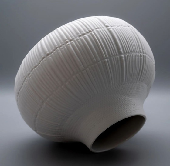 Image 1 of Rosenthal Studio-Line Bisque Porcelain Vase Structura Ribs Elsa Fischer-Treyden