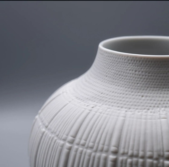 Image 1 of Rosenthal Studio-Line Bisque Porcelain Vase Structura Ribs Elsa Fischer-Treyden