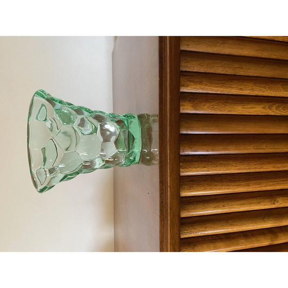 Image 1 of Vintage glass "honeycomb" vase by Pierre d'Avesn, France 1930