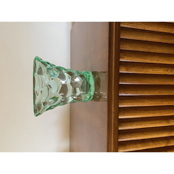 Image 1 of Vintage glass "honeycomb" vase by Pierre d'Avesn, France 1930