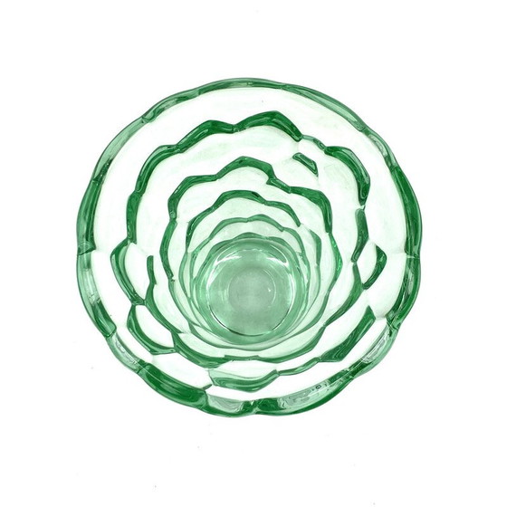 Image 1 of Vintage glass "honeycomb" vase by Pierre d'Avesn, France 1930