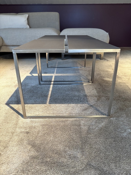 Metaform Slice 2 Side Tables Stainless Steel/Ceramic