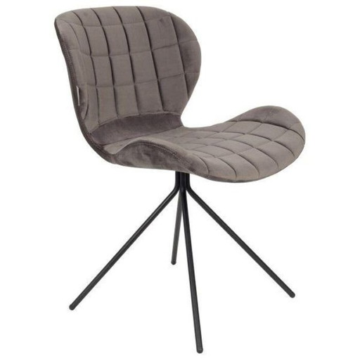 Zuiver Omg Chair, Gray Velvet