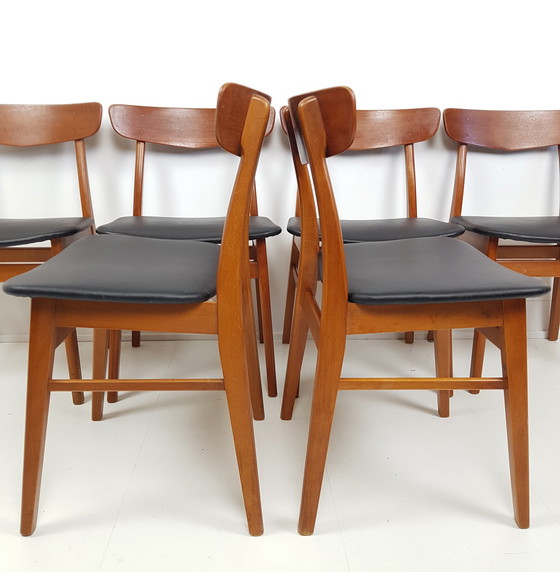 Image 1 of 6 Danish farstrup dining table chairs black skai