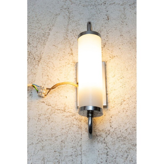 Image 1 of Lampada da parete vintage cromata a spirale "Bauhaus", Cecoslovacchia 1930