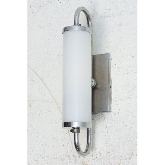 Image 1 of Lampada da parete vintage cromata a spirale "Bauhaus", Cecoslovacchia 1930