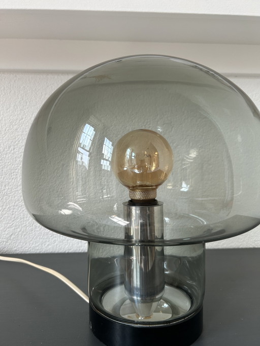 Peill & Putzler Smoke Glass Mushroom Lamp 60’S