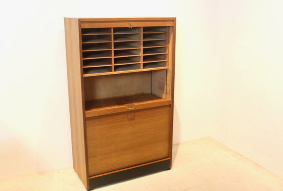 Image 1 of Bibliothèque hollandaise Bureau armoire de rangement avec porte coulissante