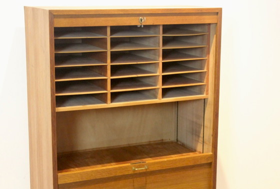 Image 1 of Bibliothèque hollandaise Bureau armoire de rangement avec porte coulissante