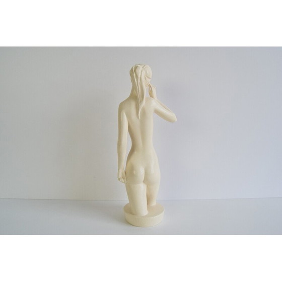 Image 1 of Mid-century glazed ceramic sculpture nude woman by Jihokera, 1950s