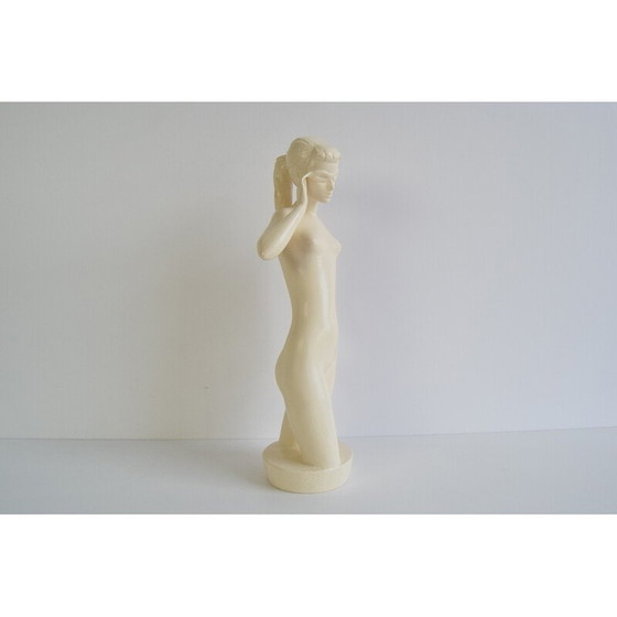 Image 1 of Mid-century glazed ceramic sculpture nude woman by Jihokera, 1950s