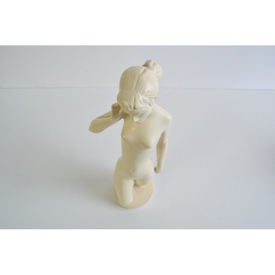 Image 1 of Mid-century glazed ceramic sculpture nude woman by Jihokera, 1950s