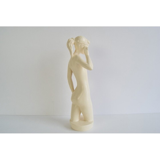 Image 1 of Mid-century glazed ceramic sculpture nude woman by Jihokera, 1950s