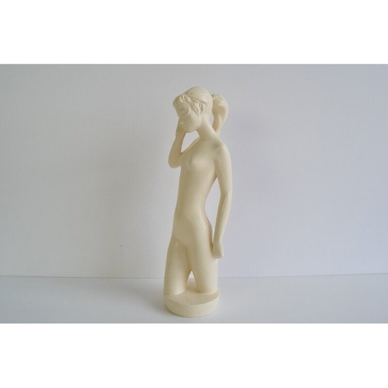 Image 1 of Mid-century glazed ceramic sculpture nude woman by Jihokera, 1950s