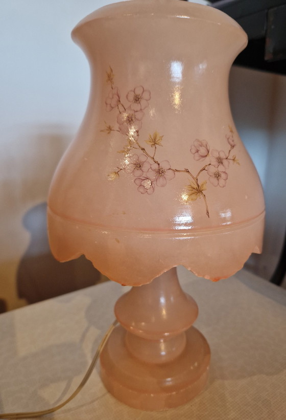 Image 1 of Vintage atmospheric Alabaster Table Lamp, Stone Lamp