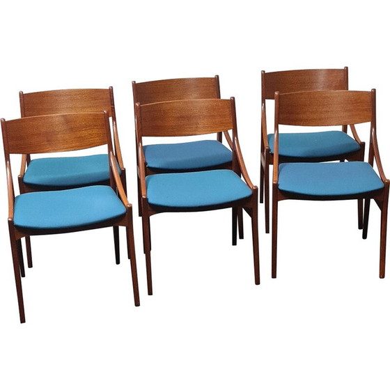 Image 1 of Set of 6 vintage teak dining chairs by Vestervig Eriksen for Møbelfabrik Aarhus, Denmark