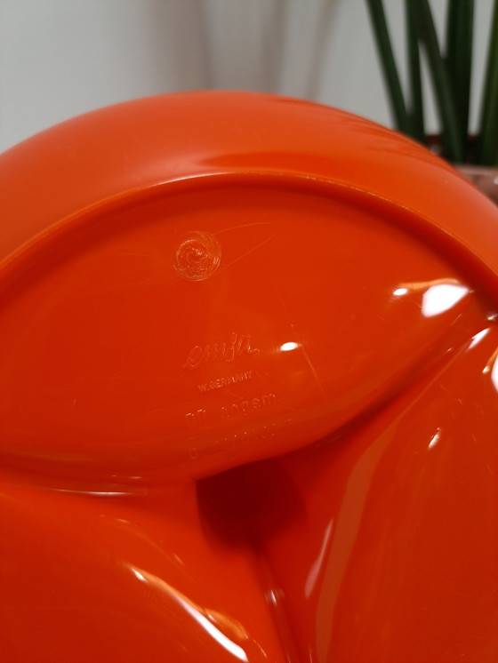 Image 1 of Set di ciotole di plastica arancione Emsa Germania vintage