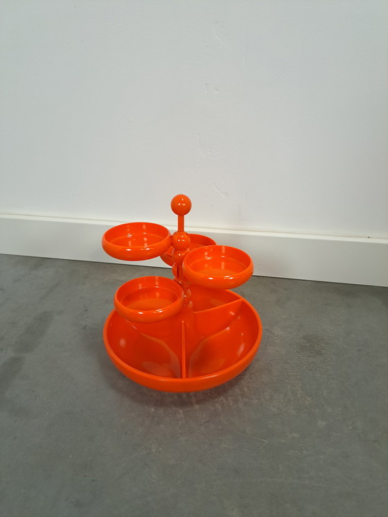 Image 1 of Set di ciotole di plastica arancione Emsa Germania vintage