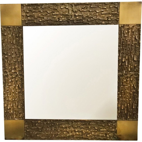 Image 1 of Specchio vintage in bronzo di Luciano Frigerio - anni '70