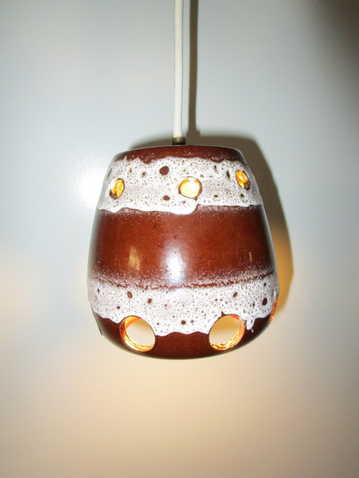 Sweet little vintage 1970s ceramic lava pendant light