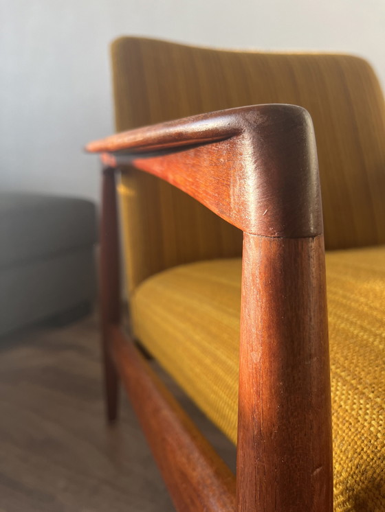 Image 1 of 2x Midcentury Teak Easy Chairs with Table