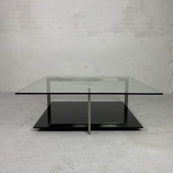 Image 1 of Glass coffee ttable, 110 x 110 cm, Rolf Benz and Metaform Style - 1990s