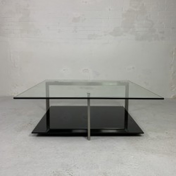 Image 1 of Table basse en verre, 110 x 110 cm, Rolf Benz et Metaform Style - 1990