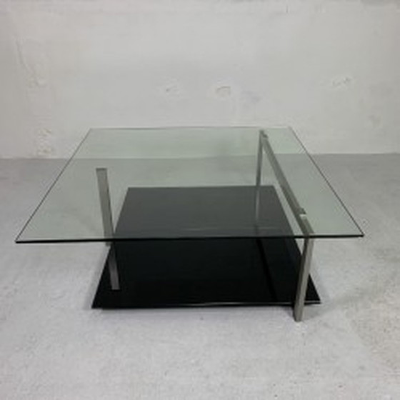 Image 1 of Glass coffee ttable, 110 x 110 cm, Rolf Benz and Metaform Style - 1990s