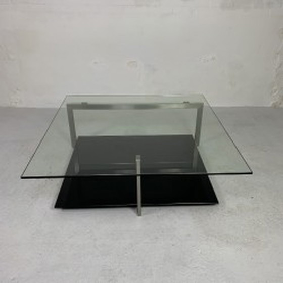 Image 1 of Glass coffee ttable, 110 x 110 cm, Rolf Benz and Metaform Style - 1990s