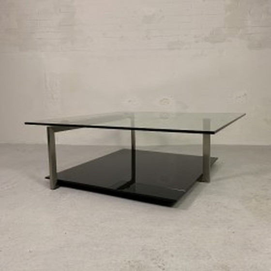 Image 1 of Glass coffee ttable, 110 x 110 cm, Rolf Benz and Metaform Style - 1990s