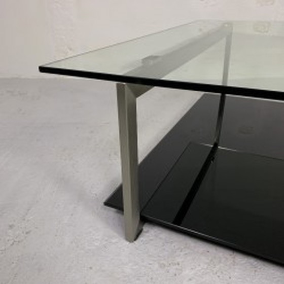 Image 1 of Glass coffee ttable, 110 x 110 cm, Rolf Benz and Metaform Style - 1990s