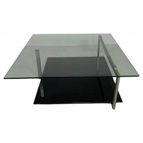 Image 1 of Glass coffee ttable, 110 x 110 cm, Rolf Benz and Metaform Style - 1990s