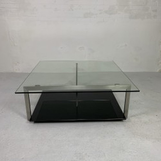 Image 1 of Glass coffee ttable, 110 x 110 cm, Rolf Benz and Metaform Style - 1990s