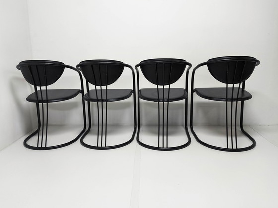 Image 1 of 4X Post Modern Memphis Dining Chairs 