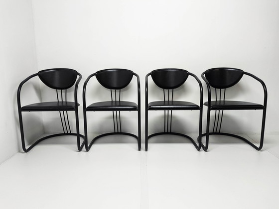 Image 1 of 4X Post Modern Memphis Dining Chairs 