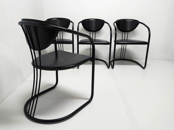 Image 1 of 4X Post Modern Memphis Dining Chairs 